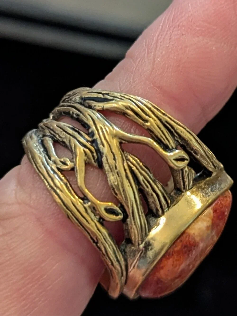 Barse Thai Genuine Stone Ring Vintage New, Size 8